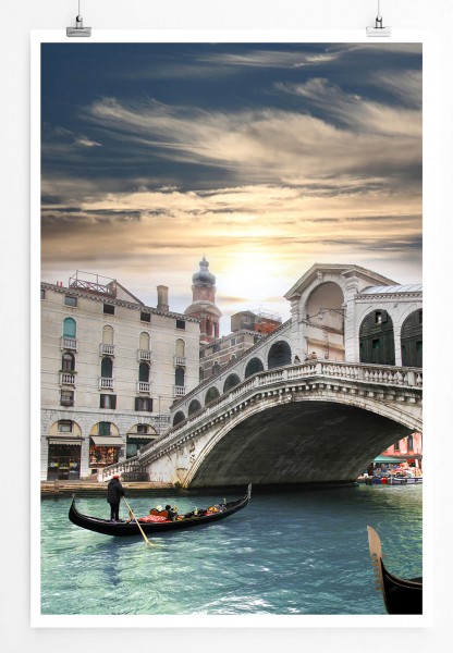 Paul Sinus Art 60x90cm Architekturfotografie Poster Rialto Brücke Venedig Italien