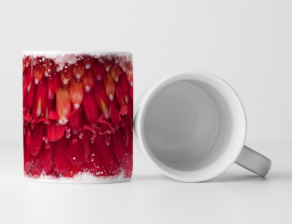 Paul Sinus Art Tasse Geschenk Naturfotografie – Rote Blüte in Makroaufnahme