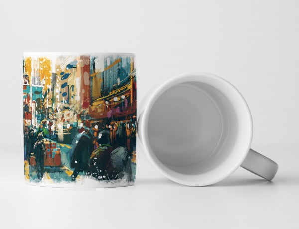 Paul Sinus Art Tasse Geschenk Illustration – Menschen in der Stadt