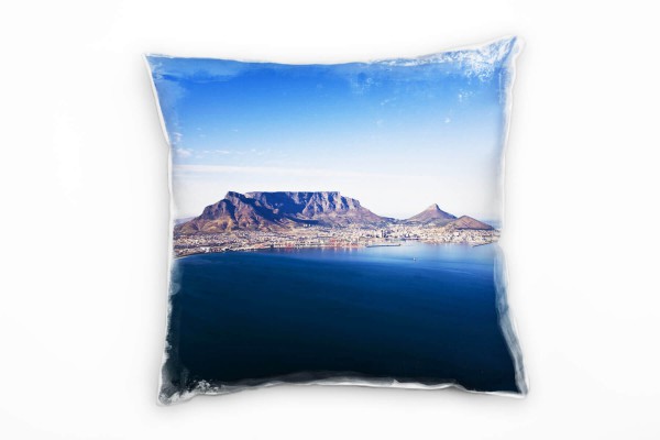 Paul Sinus Art Strand und Meer, Insel, blaues Wasser, blauer Himmel Deko Kissen 40x40cm für Couch Sofa Lounge Zierk