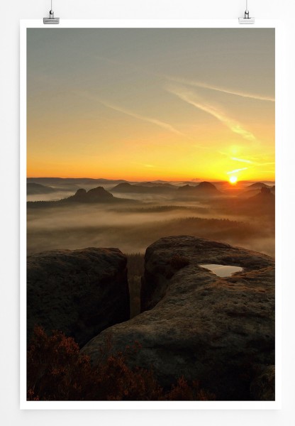 Paul Sinus Art 90x60cm Poster Sonnenaufgang in einer Sandsteinlandschaft