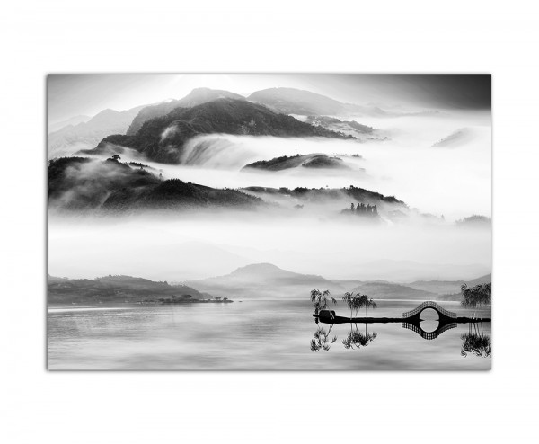 Paul Sinus Art 120x80cm Landschaft Berge Nebel China grau