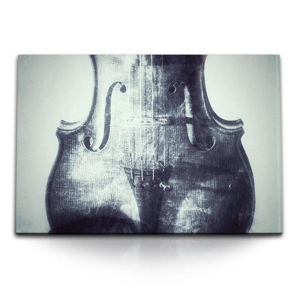 Paul Sinus Art 120x80cm Wandbild auf Leinwand Geige Violine Kunstvoll Grunge klassische Musik