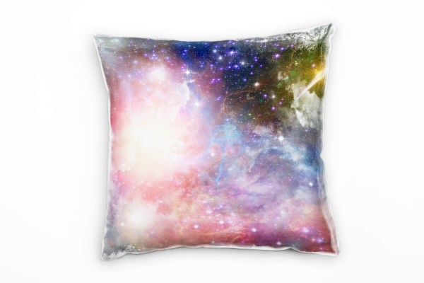 Paul Sinus Art Illustration, Galaxie, pink, blau, gelb, lila Deko Kissen 40x40cm für Couch Sofa Lounge Zierkissen