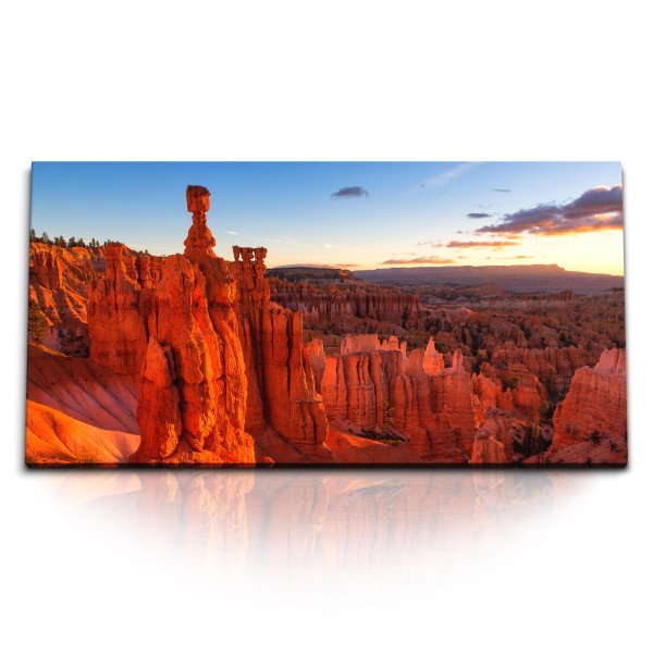 Paul Sinus Art Kunstdruck Bilder 120x60cm Grand Canyon rote Berge USA Sonnenuntergang