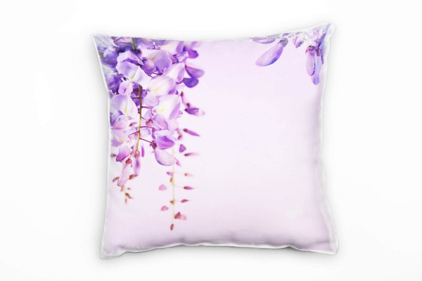 Paul Sinus Art Blumen, Blüten, lila Deko Kissen 40x40cm für Couch Sofa Lounge Zierkissen