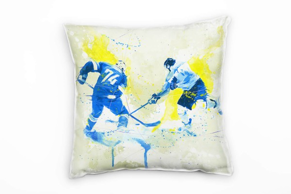 Paul Sinus Art Eishockey II Deko Kissen Bezug 40x40cm für Couch Sofa Lounge Zierkissen