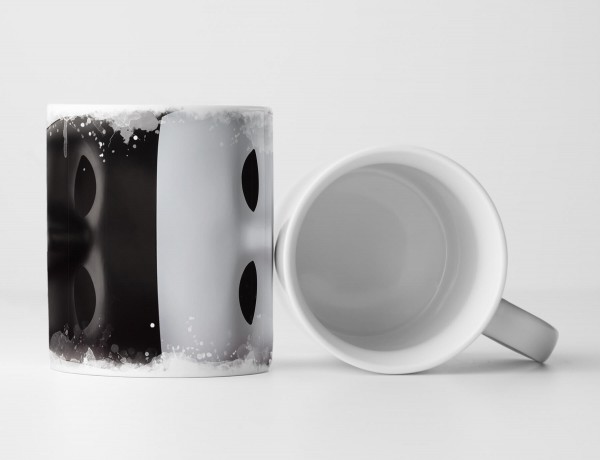 Paul Sinus Art Tasse Geschenk Schwarze und weiße Maske auf kontrastreichem Hintergrund