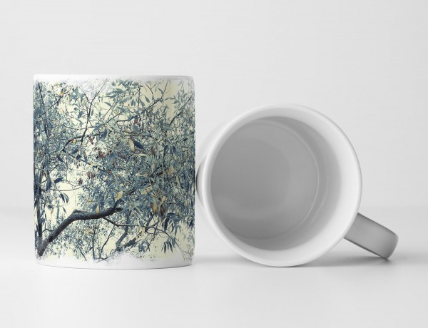 Paul Sinus Art Tasse Geschenk Landschaftsfotografie – Einsamer Baum am Ufer eines Flusses