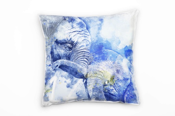 Paul Sinus Art Elephant Mother Deko Kissen Bezug 40x40cm für Couch Sofa Lounge Zierkissen