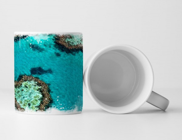 Paul Sinus Art Tasse Geschenk Landschaftsfotografie – Herzförmiges Korallenriff Great Barrier Reef Australien