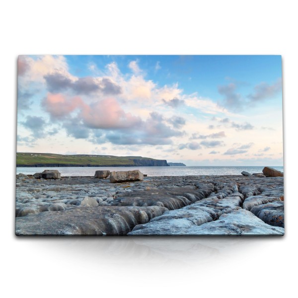 Paul Sinus Art 120x80cm Wandbild auf Leinwand Doolin Irland Küste Felsen Meer Klippen