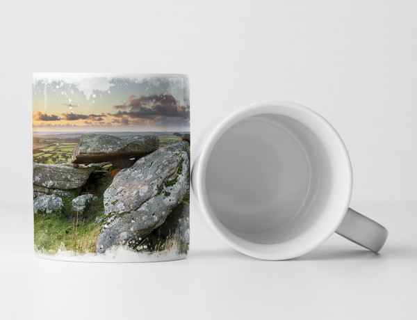 Paul Sinus Art Tasse Geschenk Landschaftsfotografie – Sonnenaufgang am Bodmin Moor Cornwall UK