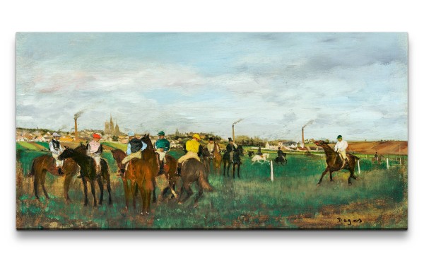 Paul Sinus Art Remaster 120x60cm Edgar Degas weltberühmtes Wandbild The Races zeitlose Kunst Pferderennen Pferde