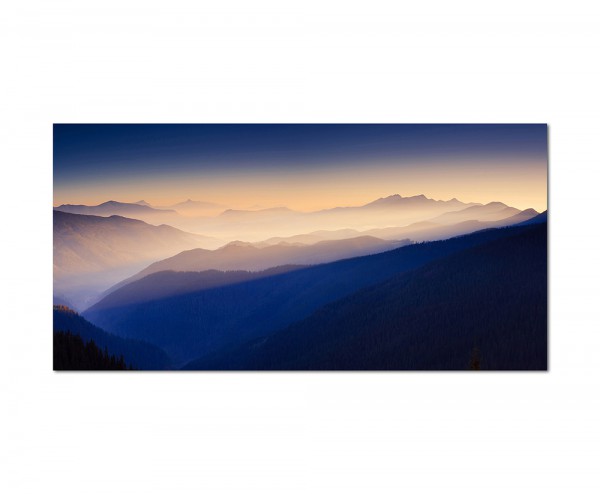 Paul Sinus Art 120x60cm Sonnenuntergang Berge Nebel