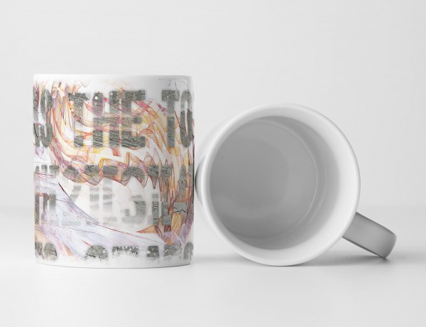 Paul Sinus Art Tasse Geschenk Tasse - Großbuchstaben; Betonoptik, Flammenmuster