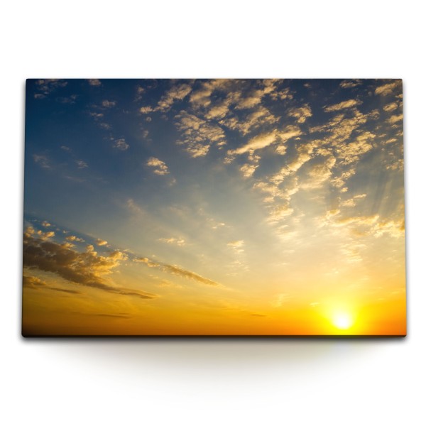 Paul Sinus Art 120x80cm Wandbild auf Leinwand Himmel Sonne Sonnenuntergang Abendrot Wolken