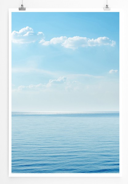 Paul Sinus Art 90x60cm Poster Blauer Himmel mit Wolken über dem Meer