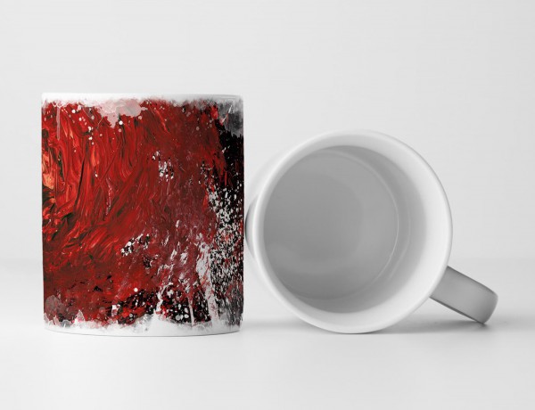 Paul Sinus Art Tasse Geschenk rote Abstraktion; schwarz,weiße Elemente