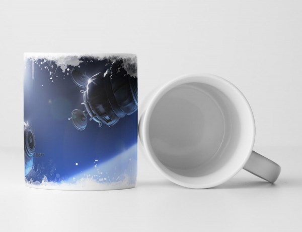 Paul Sinus Art Tasse Geschenk Digitale Grafik – Andockende Satelliten