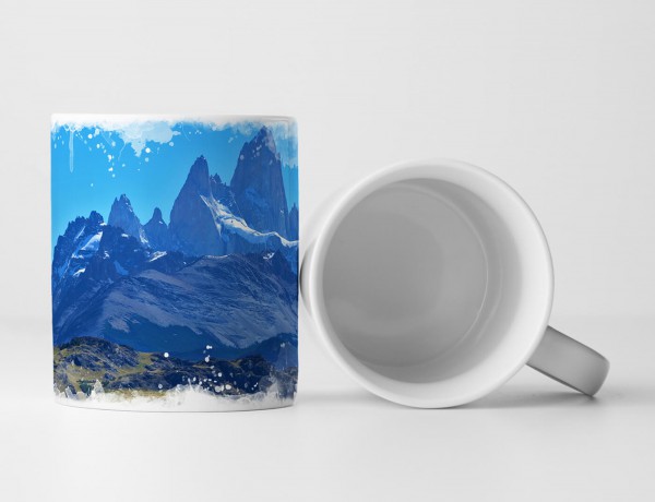 Paul Sinus Art Tasse Geschenk Landschaftsfotografie – Fitz Roy Spitzen in den Anden