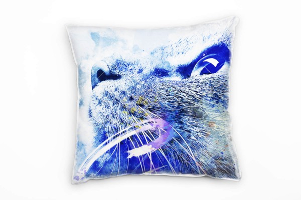 Paul Sinus Art Cat II Deko Kissen Bezug 40x40cm für Couch Sofa Lounge Zierkissen