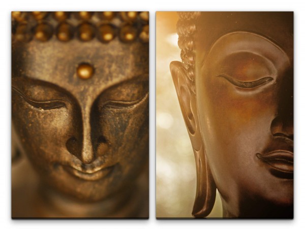 Paul Sinus Art 2 Bilder je 60x90cm Buddha Buddhakopf Asien Meditation Relax Achtsamkeit positive Energie