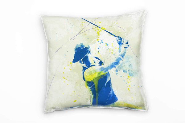 Paul Sinus Art Golf II Deko Kissen Bezug 40x40cm für Couch Sofa Lounge Zierkissen