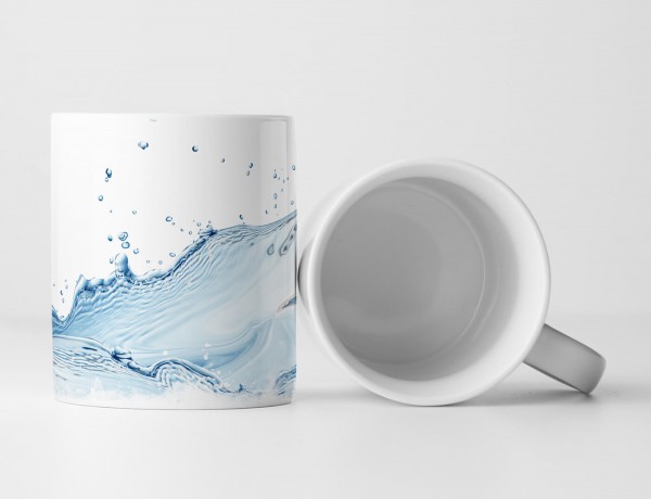 Paul Sinus Art Tasse Geschenk Künstlerische Fotografie – Wasserspritzer in Hellblau und Grau