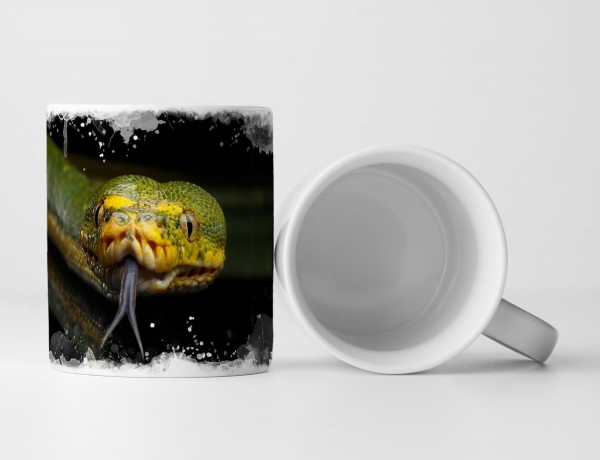 Paul Sinus Art Tasse Geschenk Tierfotografie – grüne Baumpython