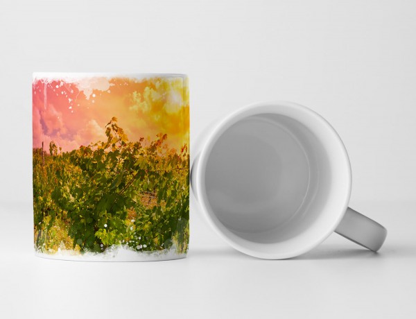 Paul Sinus Art Tasse Geschenk Bild eines Weinbergs in der sonnigen Toskana Italien