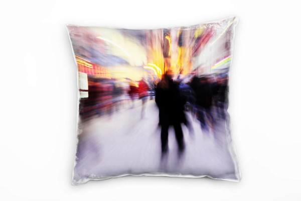 Paul Sinus Art Urbanes und City, Verwackelt, bunte Straßen Deko Kissen 40x40cm für Couch Sofa Lounge Zierkissen