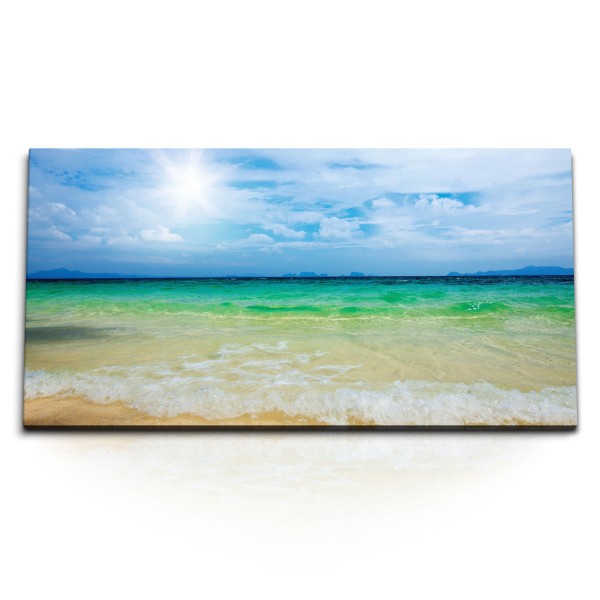 Paul Sinus Art Kunstdruck Bilder 120x60cm Blauer Himmel Horizont Meer Sonnenschein