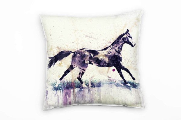 Paul Sinus Art Horse II Deko Kissen Bezug 40x40cm für Couch Sofa Lounge Zierkissen