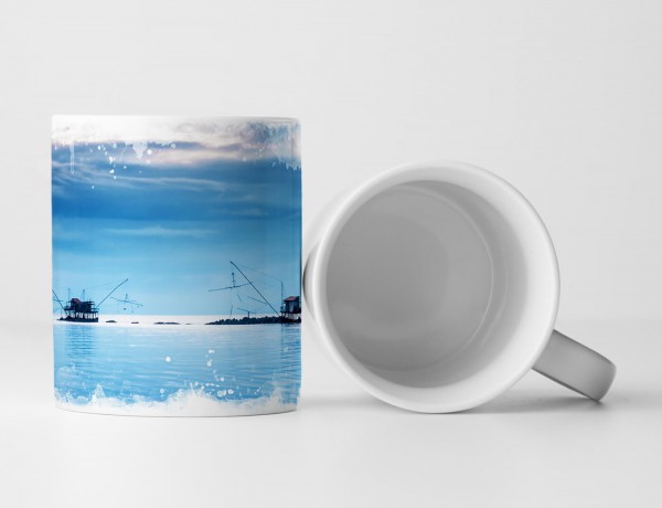 Paul Sinus Art Tasse Geschenk Landschaftsfotografie – Stelzenhäuser der Fischer in Marina di Pisa Italien