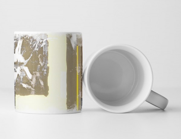 Paul Sinus Art Tasse Geschenk Abstraktes Bild mit braunen und weißen Elementen