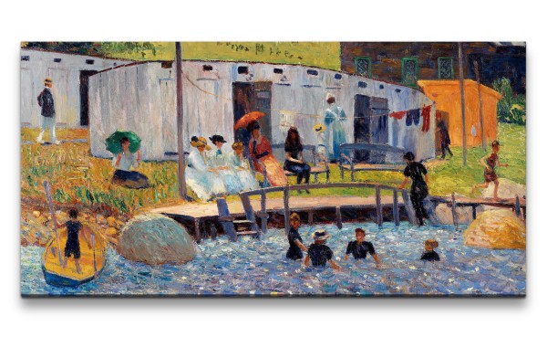 Paul Sinus Art Remaster 120x60cm The Bathing Hour von William James Glackens Impressionismus Zeitlose Kunst