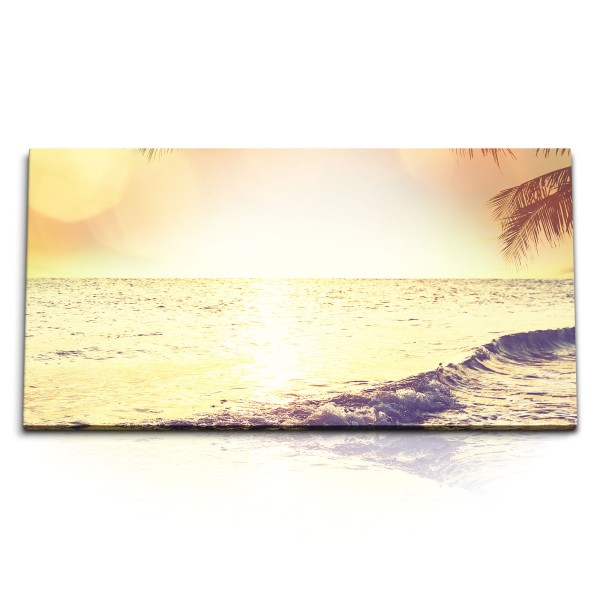 Paul Sinus Art Kunstdruck Bilder 120x60cm Palmen Strand Karibik Sonnenschein Sommer Meer