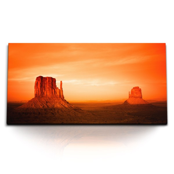 Paul Sinus Art Kunstdruck Bilder 120x60cm Grand Canyon USA roter Himmel Abendrot Felsen