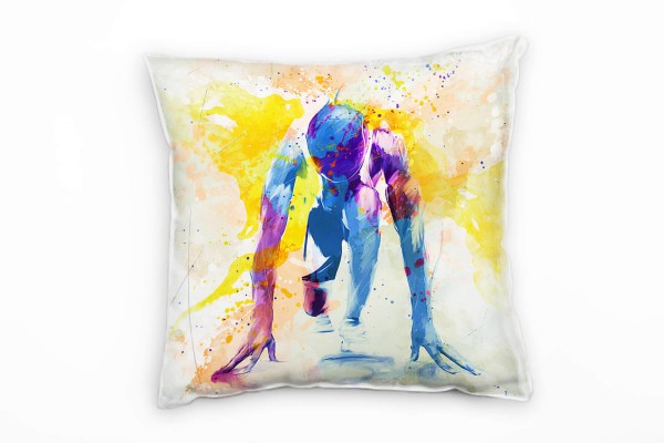 Paul Sinus Art Running VIII Deko Kissen Bezug 40x40cm für Couch Sofa Lounge Zierkissen