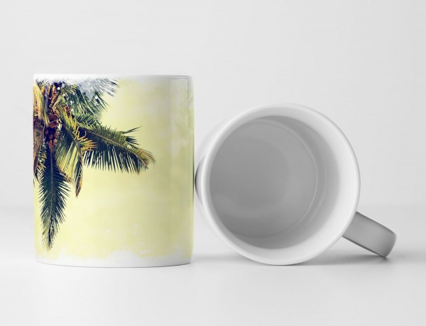 Paul Sinus Art Tasse Geschenk Landschaftsfotografie – Vintage Palmen am Meer