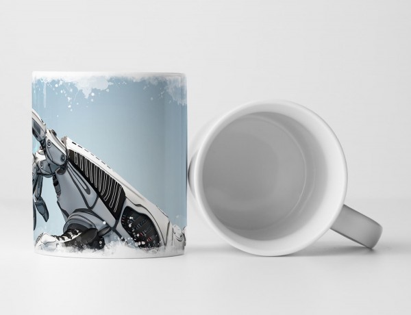 Paul Sinus Art Tasse Geschenk Digitale Grafik – Futuristisch Roboterhand