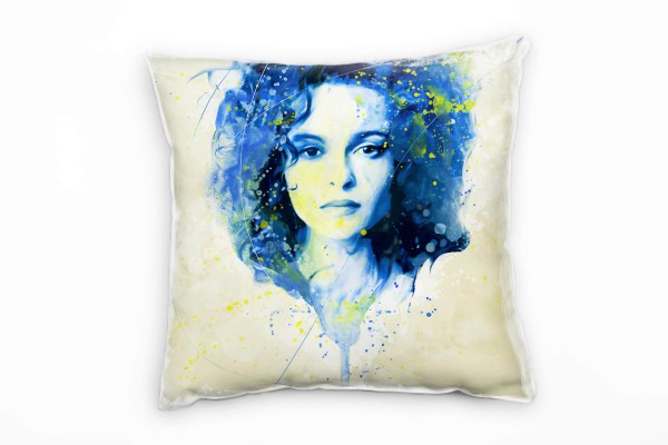 Paul Sinus Art Helena Bonham Deko Kissen Bezug 40x40cm für Couch Sofa Lounge Zierkissen