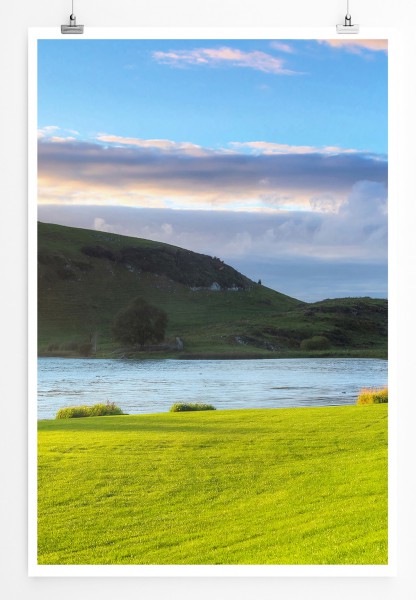 Paul Sinus Art 90x60cm Poster Idyllischer Sonnenaufgang am Lough Gur See