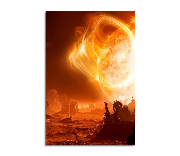 Paul Sinus Art Firey Planet Burning Fantasy Art 90x60cm