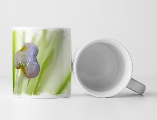 Paul Sinus Art Tasse Geschenk Naturfotografie – Lila Blüte mit grünen Streifen