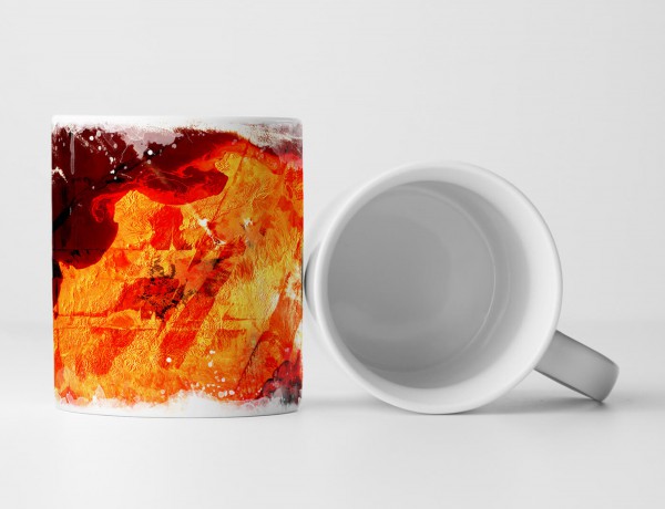 Paul Sinus Art Tasse Geschenk abstrakte Kunst orange-rot