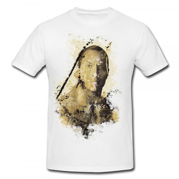 Paul Sinus Art The Rock Premium Herren und Damen T-Shirt Motiv aus Paul Sinus Aquarell