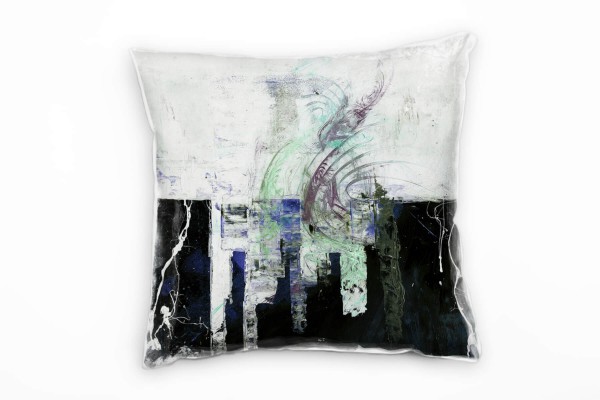 Paul Sinus Art Couch Sofa Lounge Zierkissen in 40x40cm Lichtgrau Stahlblau Blaßgrün Lilagrau