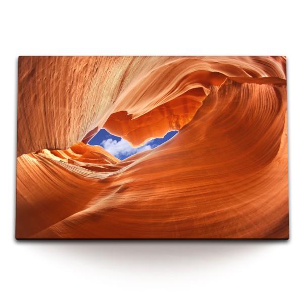 Paul Sinus Art 120x80cm Wandbild auf Leinwand Lower Antelope Canyon Arizona USA Sandsteinhöhle Rot